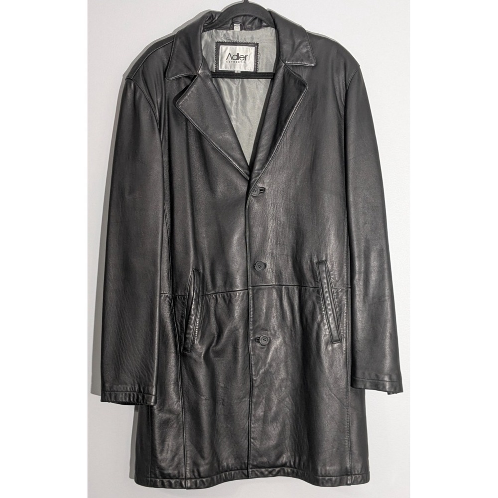 Adler Authentic Men's Black Genuine Lamb Skin Leather Jacket Small
